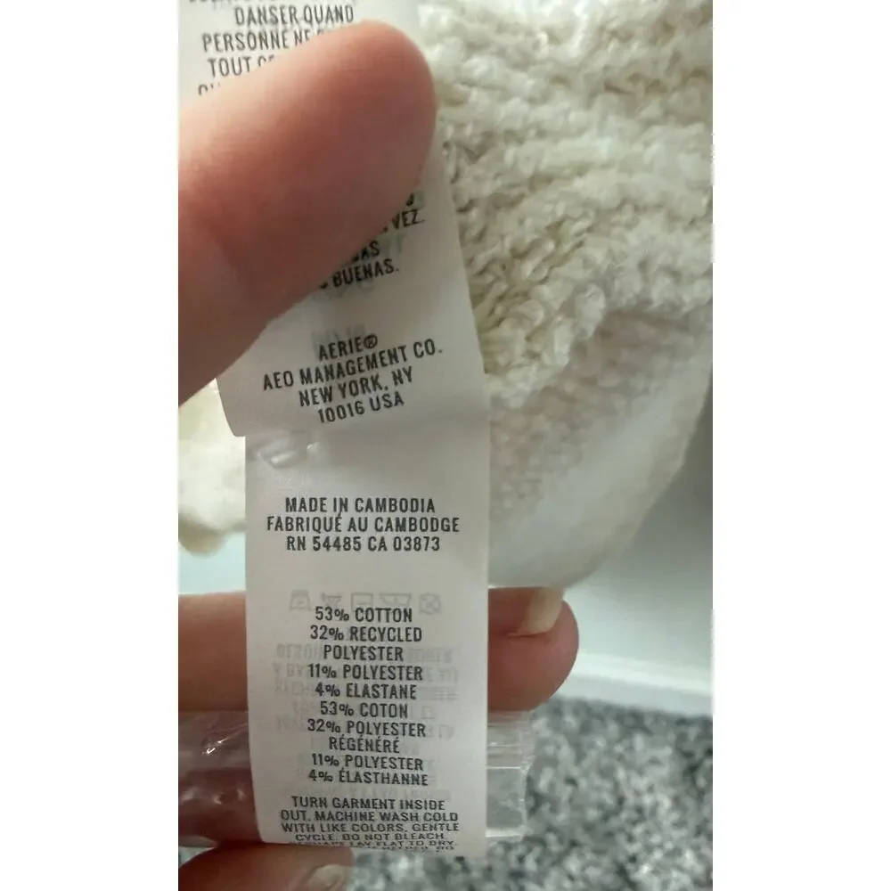 Aerie oversized waffle button up sweater women's size medium - Picture 5 of 6